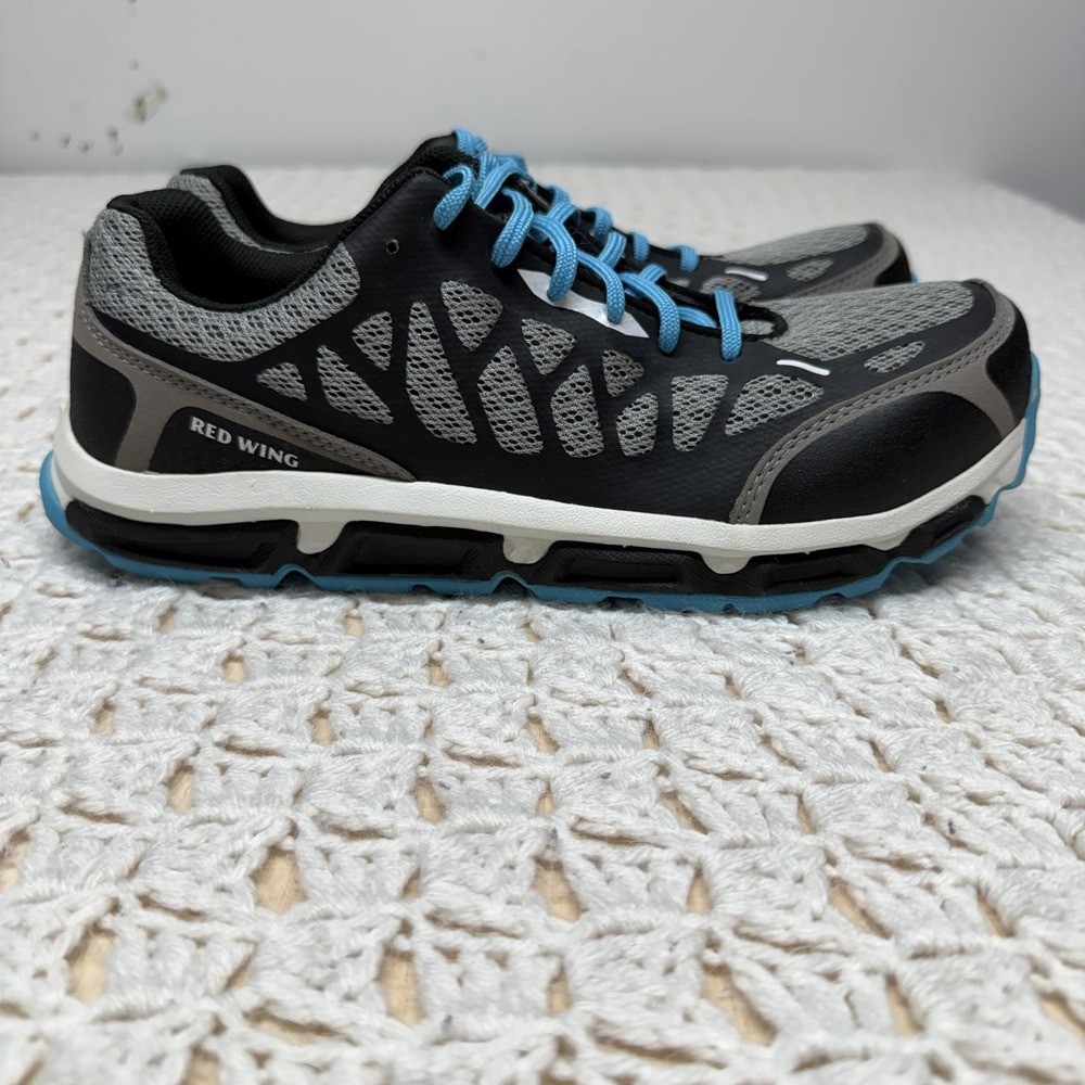 Red Wing Shoes Women Sz 9 Lace Up Steel Toe Gray Black Blue Stock No 2338